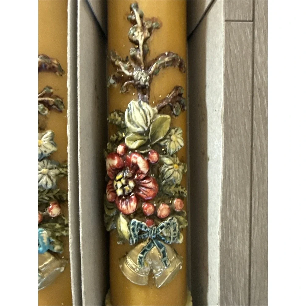 2 Pcs Vintage Paschal candle Christmas Large 12